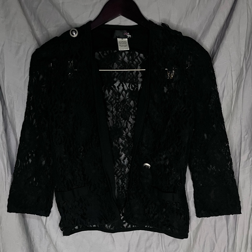 black lace blazer